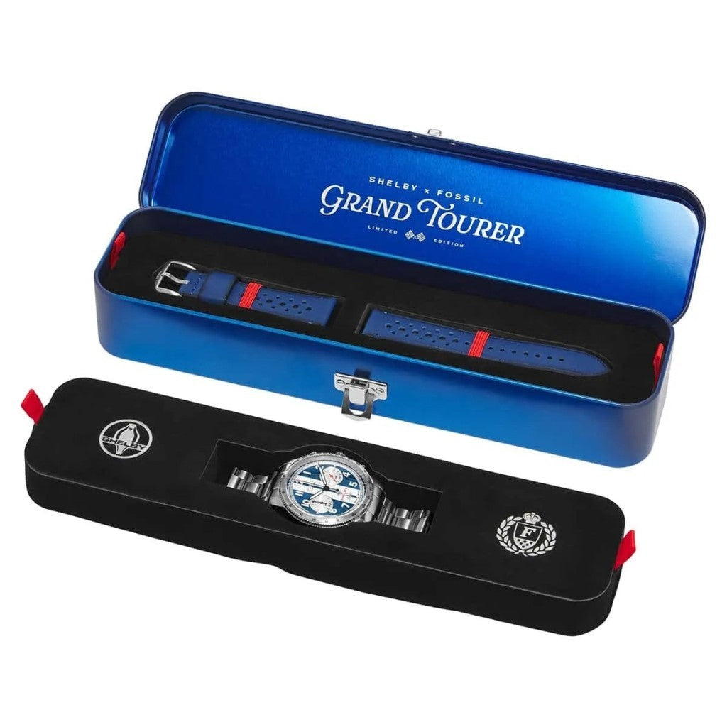 Fossil FLE1209SET Shelby x Fossil Grand Tourer Limited-Edition Erkek Kol Saati ve Yedek Kordon